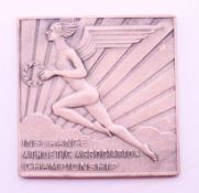 An Art Deco silver Insurance Athletic Association Championship medal,