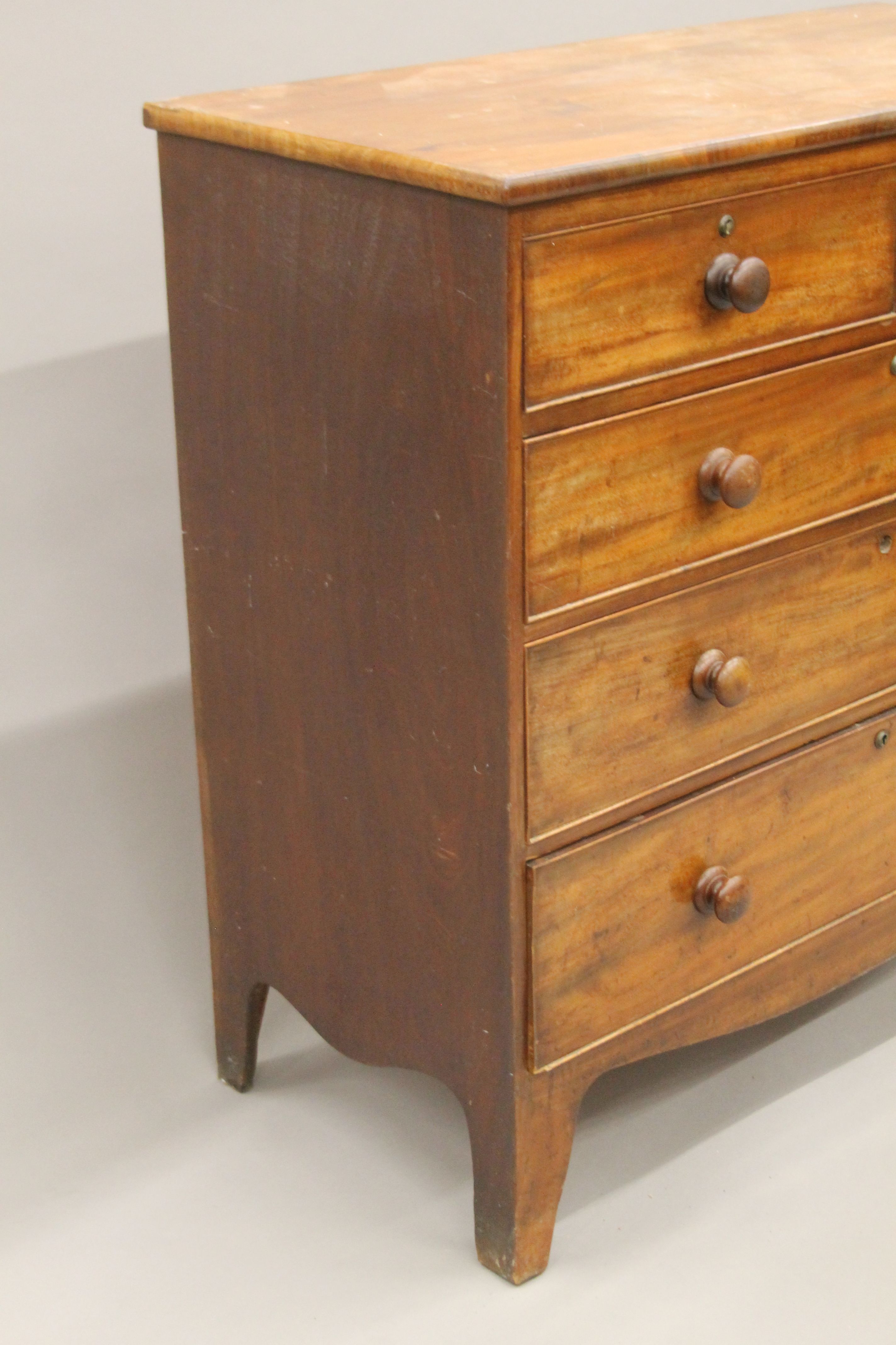A 19th century mahogany chest of drawers. 105.5 cm wide. - Image 3 of 8