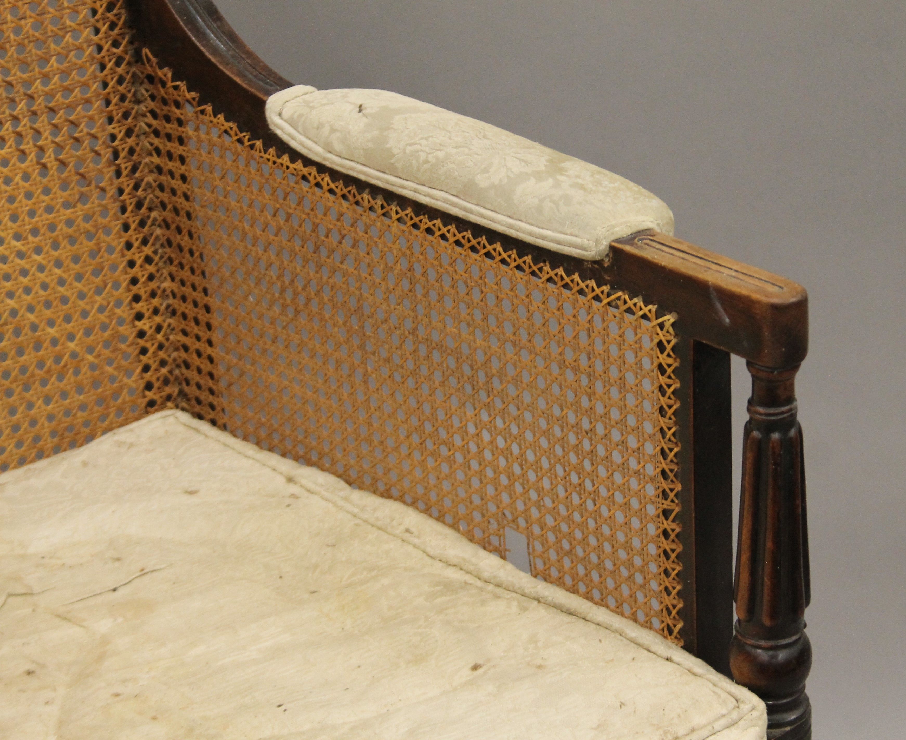 A 19th century mahogany bergere chair. 65 cm wide. - Image 4 of 5