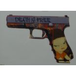 Death NYC Glock, framed and glazed. 52.5 x 42.5 cm.