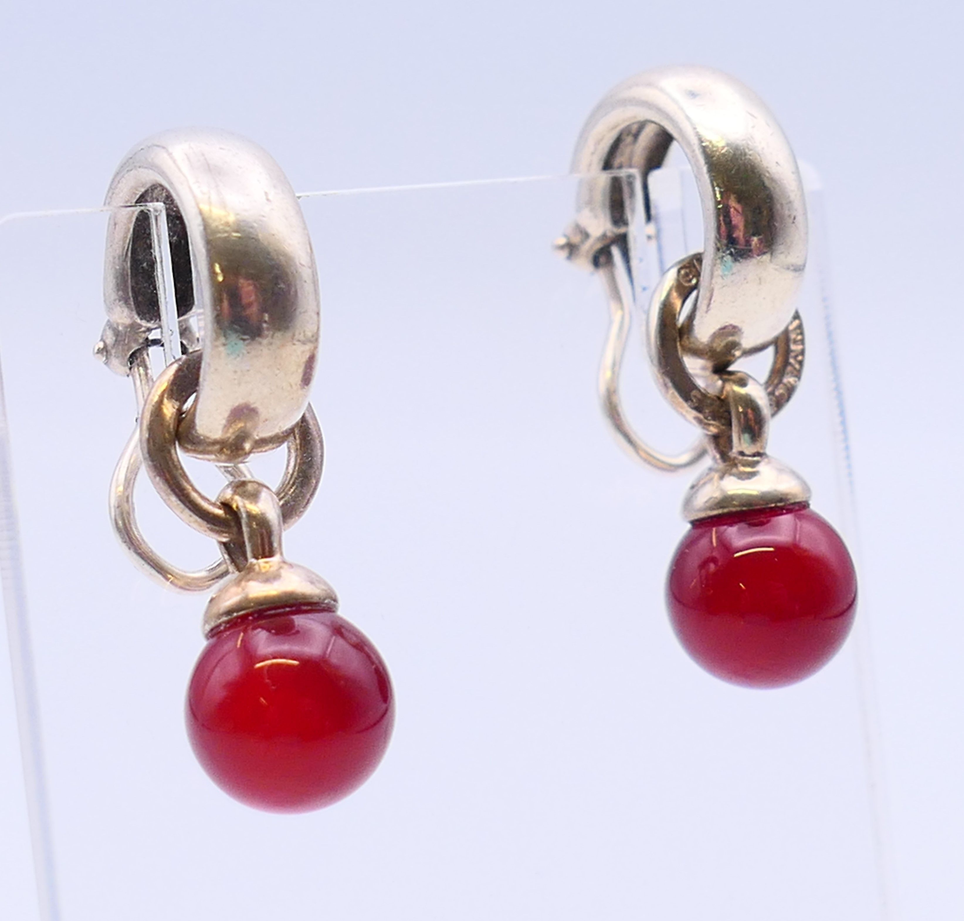 A pair of Tiffany and Co fascination silver and "agate"/quartz earrings in a Tiffany jewellery - Image 2 of 8