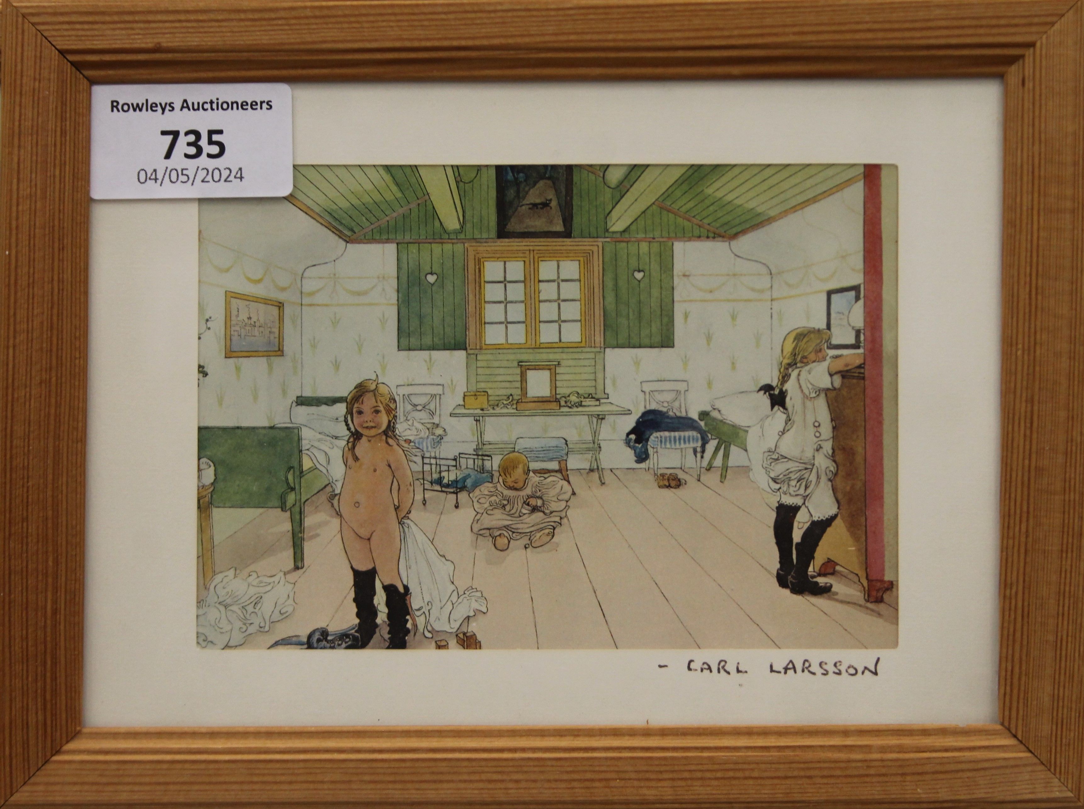 CARL LARSSON, four prints and one other, each framed and glazed. 20 x 15 cm overall. - Image 2 of 6