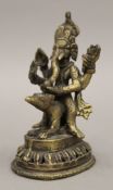 An antique bronze model of Ganesh. 12 cm high.