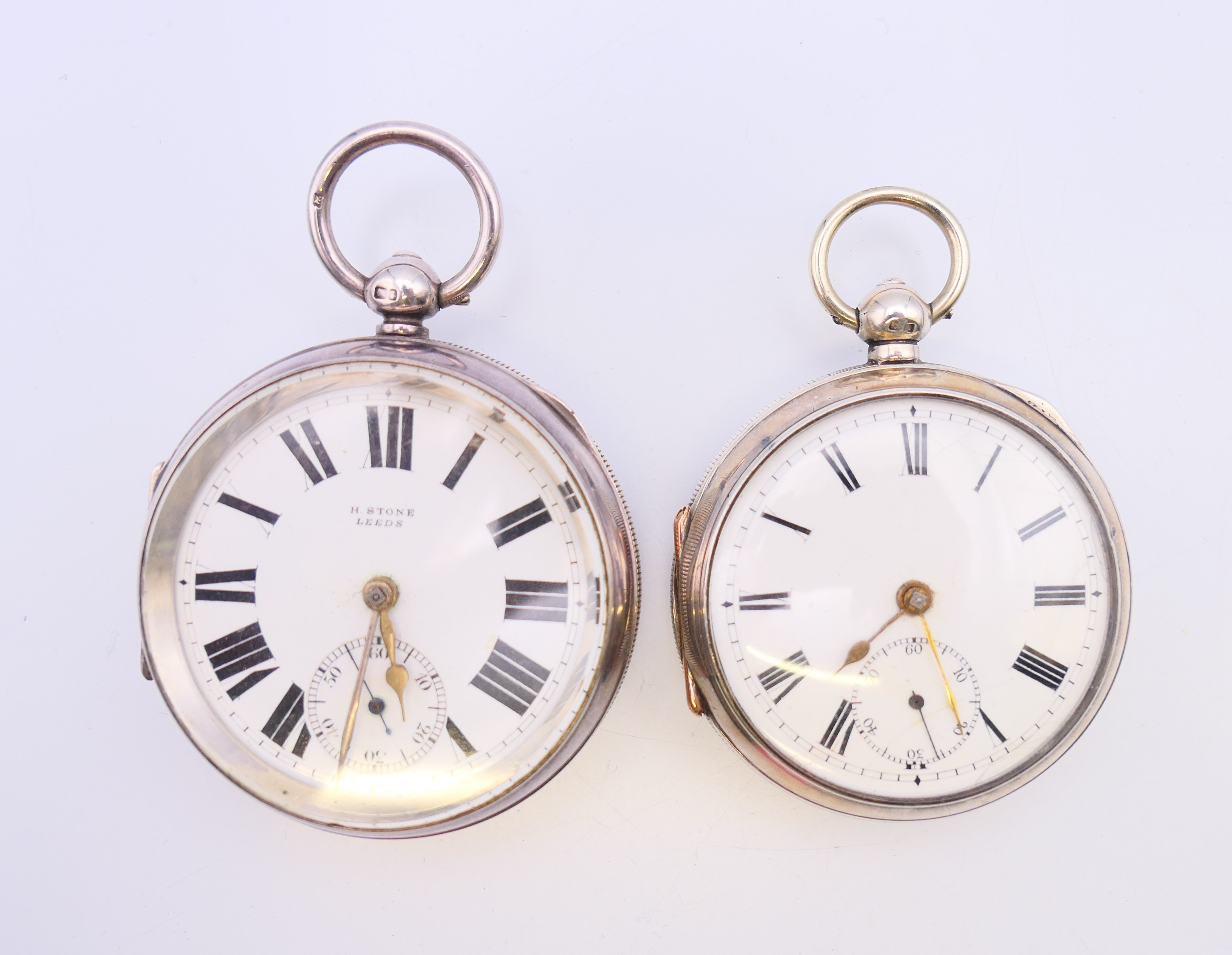 A silver pocket watch hallmarked for Chester 1905, the dial marked H Stone,