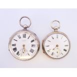 A silver pocket watch hallmarked for Chester 1905, the dial marked H Stone,