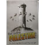 BANKSY (born 1974) British (AR), Visit Historic Palestine, with embossed logo stamp, print on card.