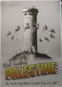 BANKSY (born 1974) British (AR), Visit Historic Palestine, with embossed logo stamp, print on card.