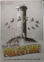 BANKSY (born 1974) British (AR), Visit Historic Palestine, with embossed logo stamp, print on card.