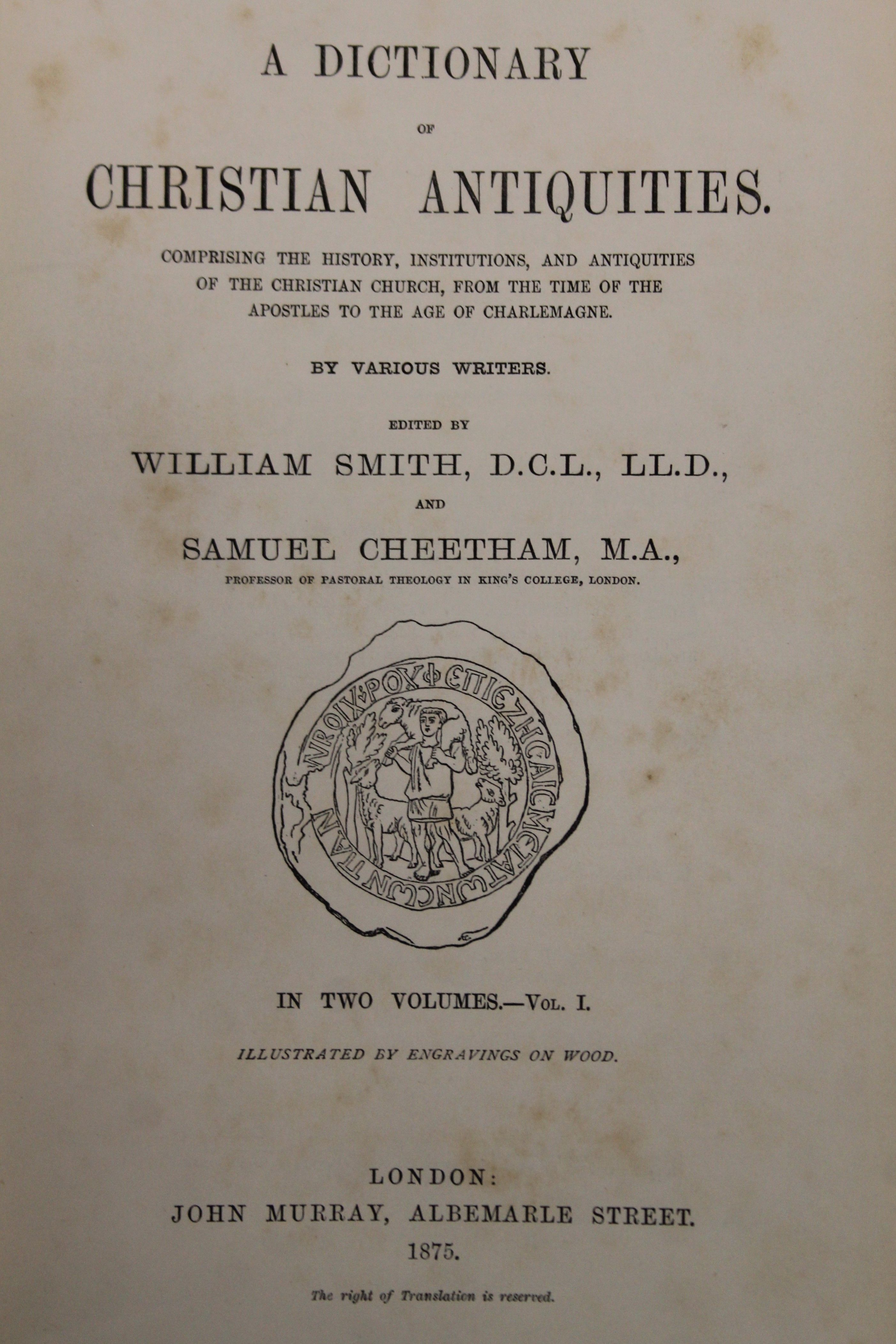 Smith (Sir William), A Dictionary of Christian Biography, 4 vols, - Image 12 of 19