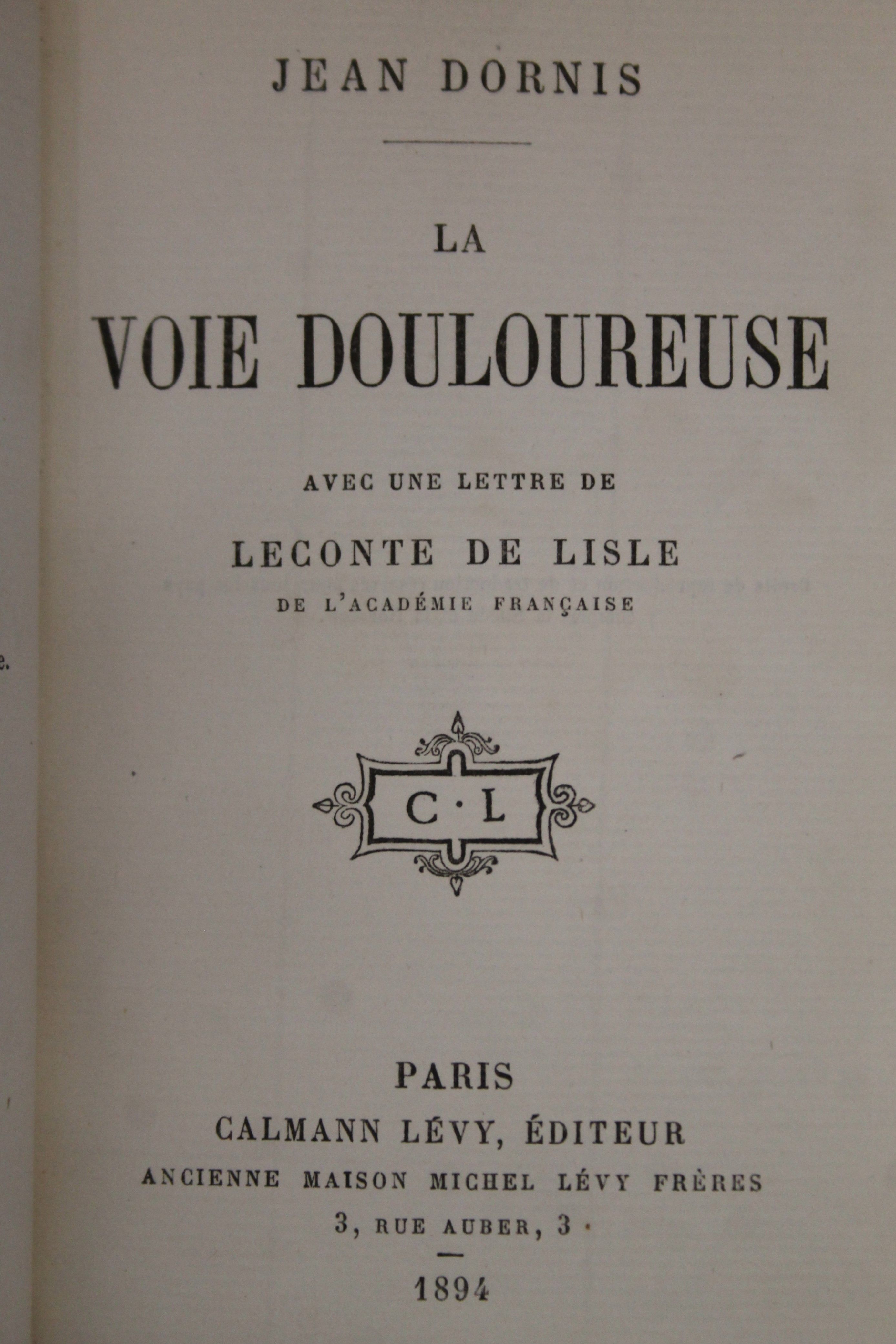 Dornis (Jean), La Voie Douloureuse, first edition, authors full book, signed presentation copy, - Image 6 of 34