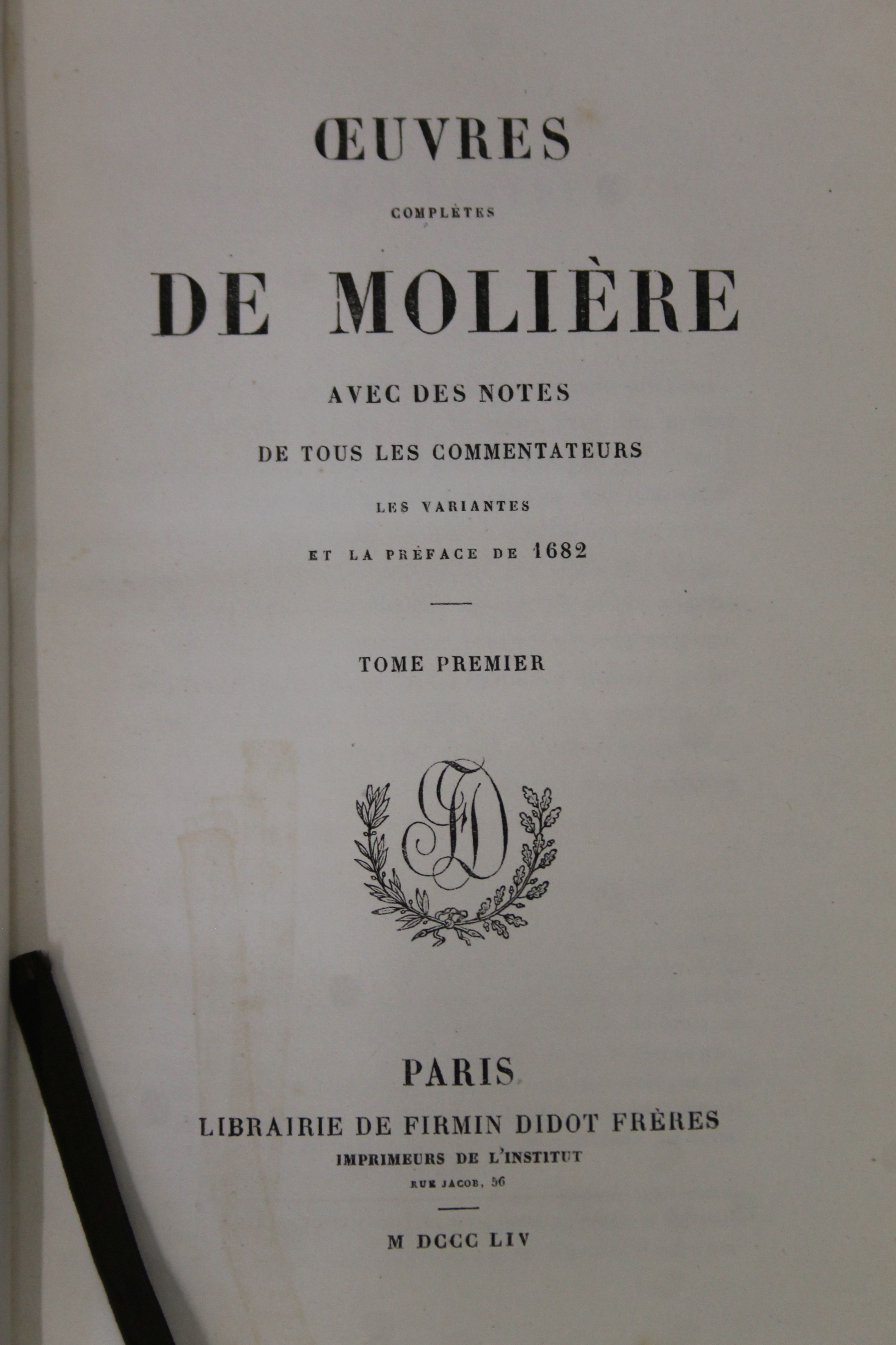 Moliere, Oeuvres Completes de Moliere, 4 vols, finely bound in full green morocco, - Bild 8 aus 56