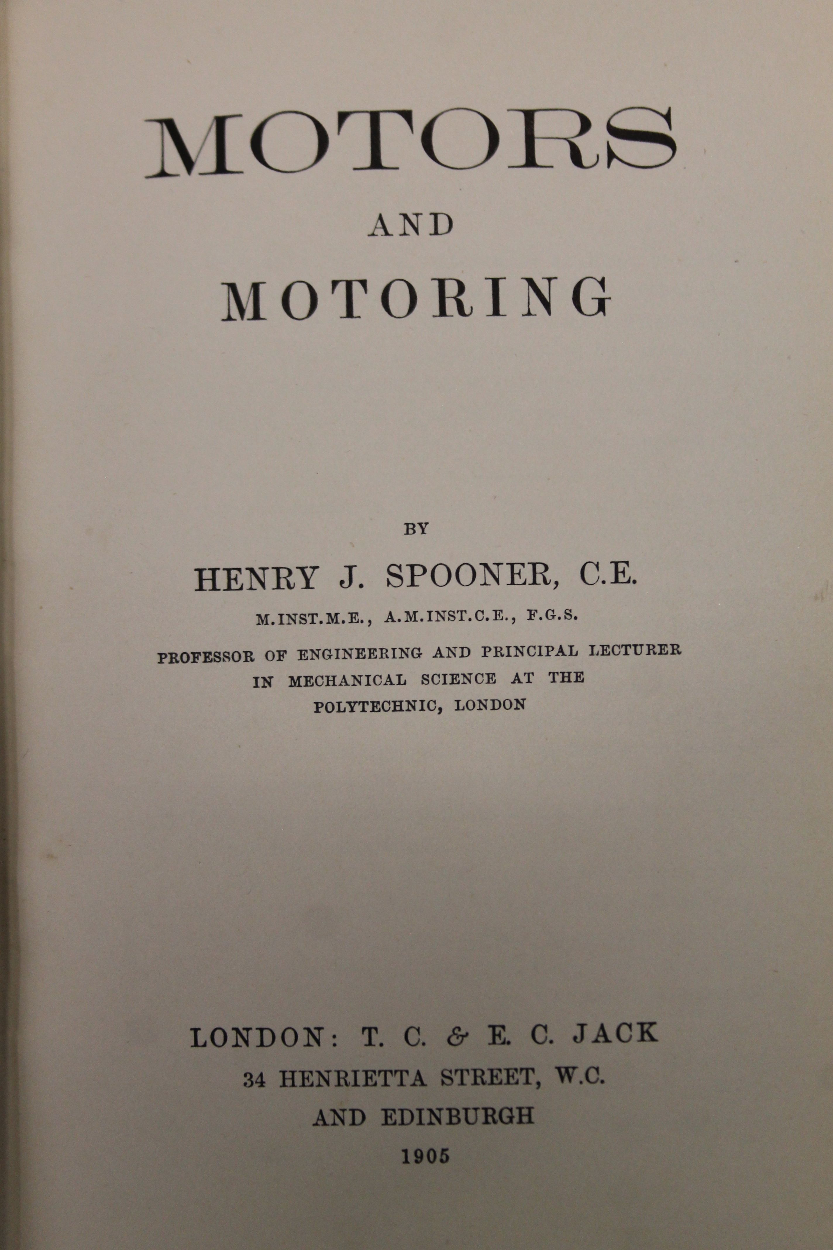 Thompson (Sir Henry), The Motor-Car Its Nature, Use and Management, Frederick Warne, - Image 47 of 56