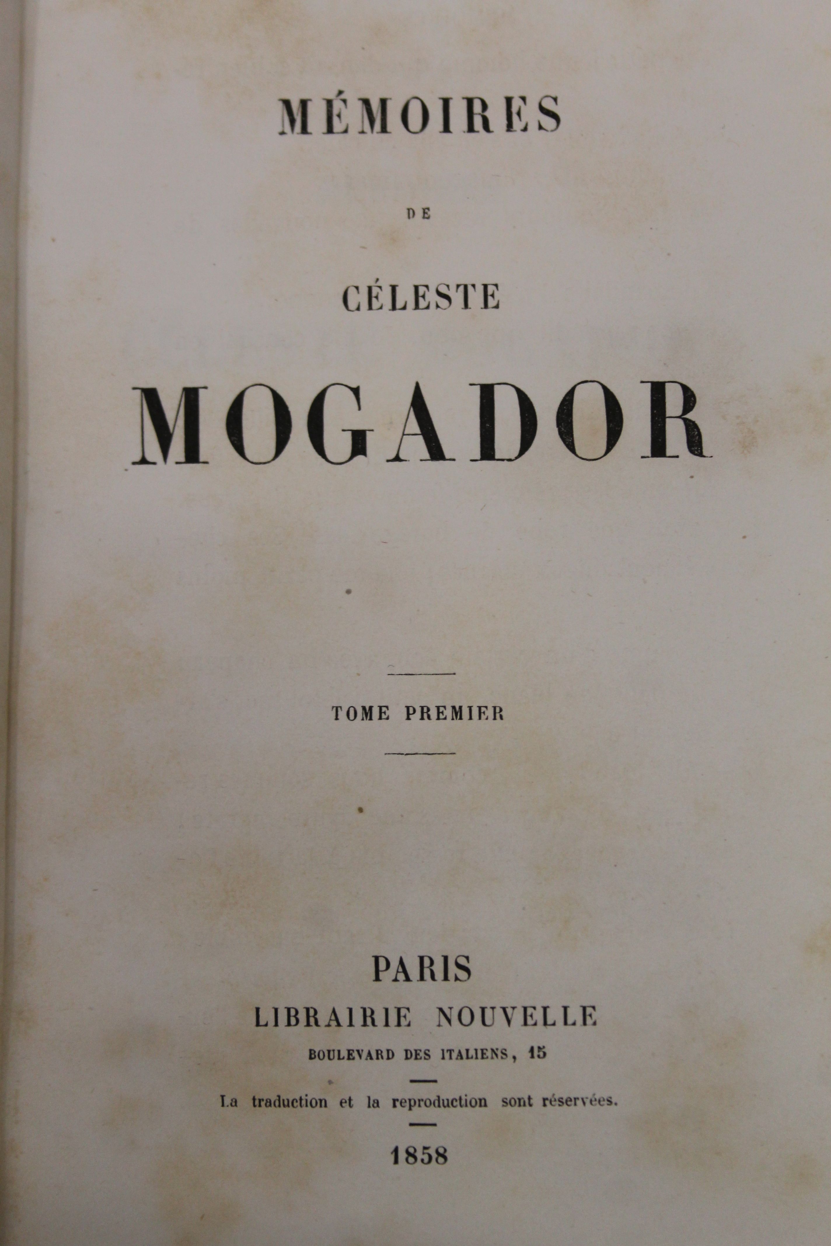 Mogador (Celeste), Memoires de Celeste Mogador, 4 vols, finely bound in half blue morocco, Paris, - Image 7 of 31