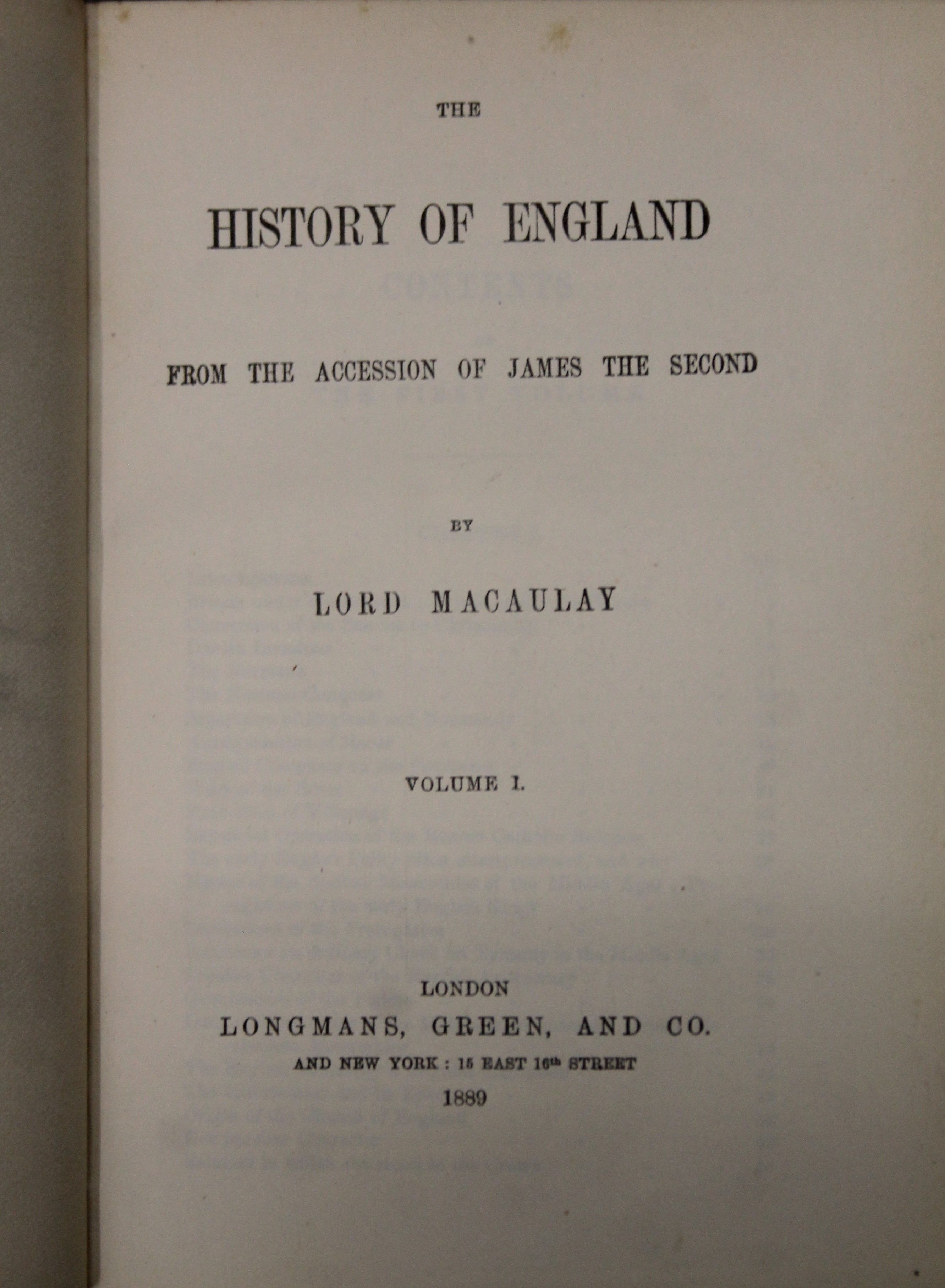 Macaulay (Lord), Works: History of England, Essays, Miscellaneous 16 vols, - Image 10 of 11