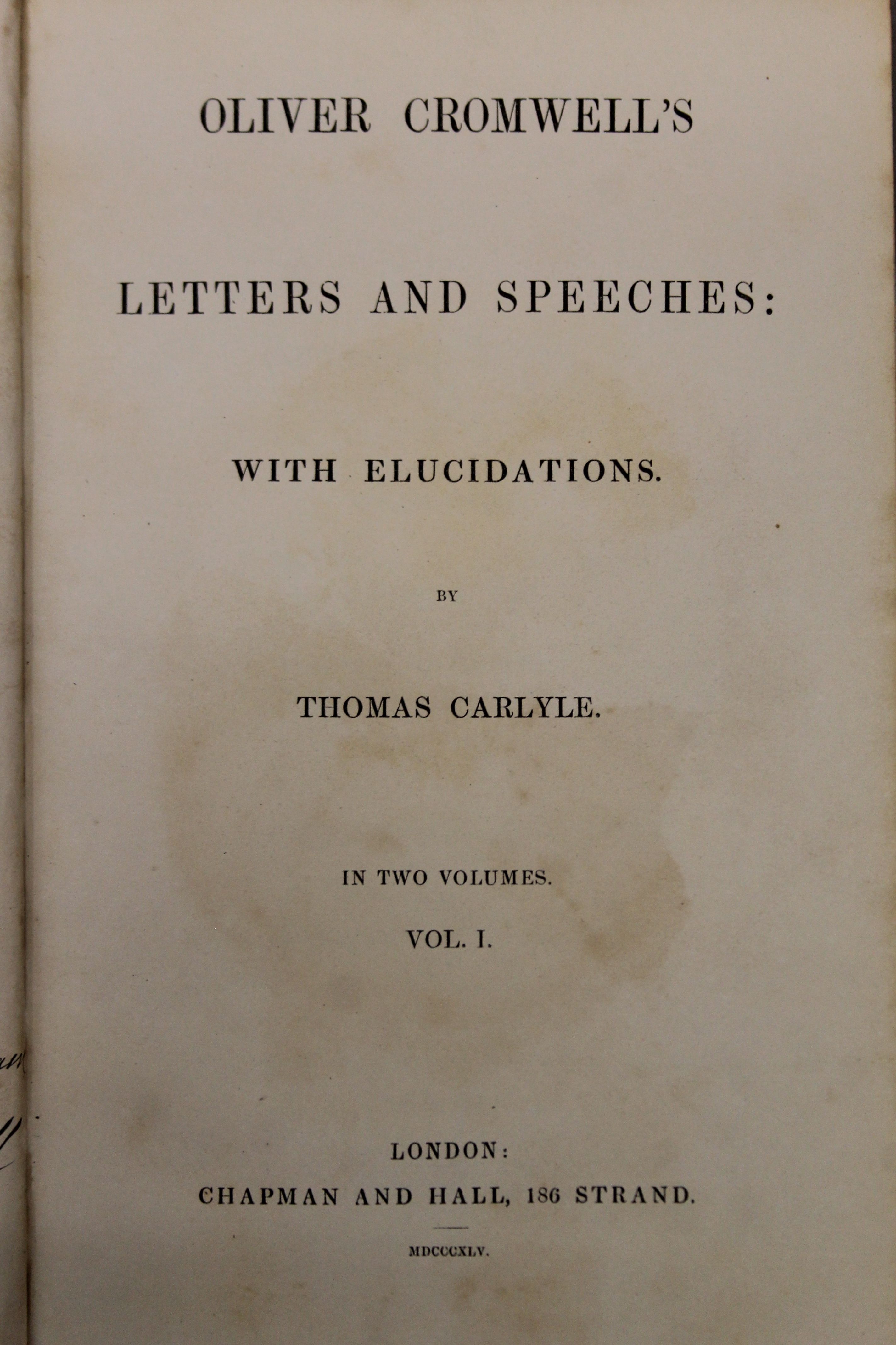 Carlyle (Thomas), Oliver Cromwell's Letters and Speeches, first edition, 3 vols, - Image 15 of 16