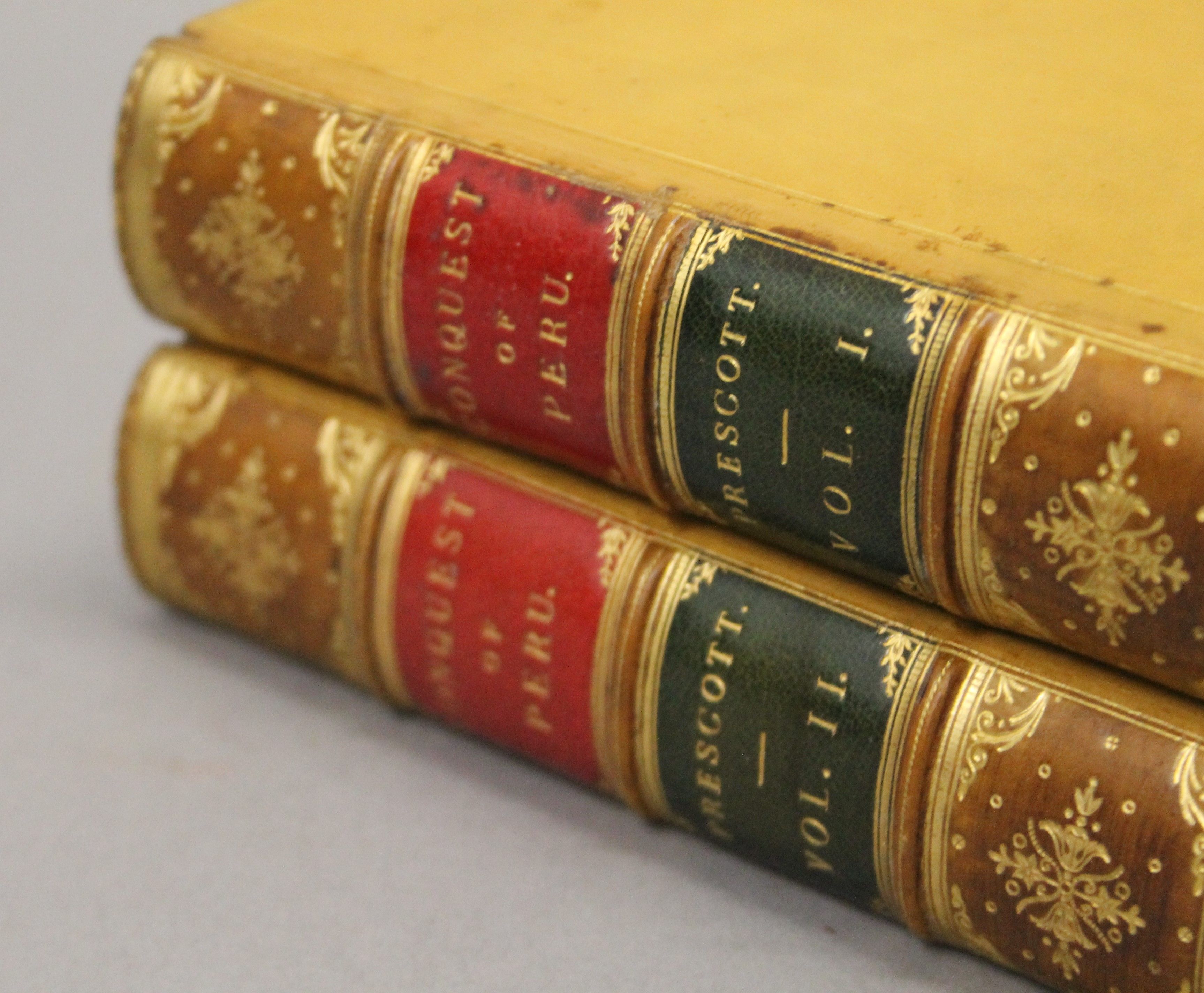 Prescott (William H), Works, 12 vols, finely bound in full brown calf, red and green labels, - Image 5 of 11