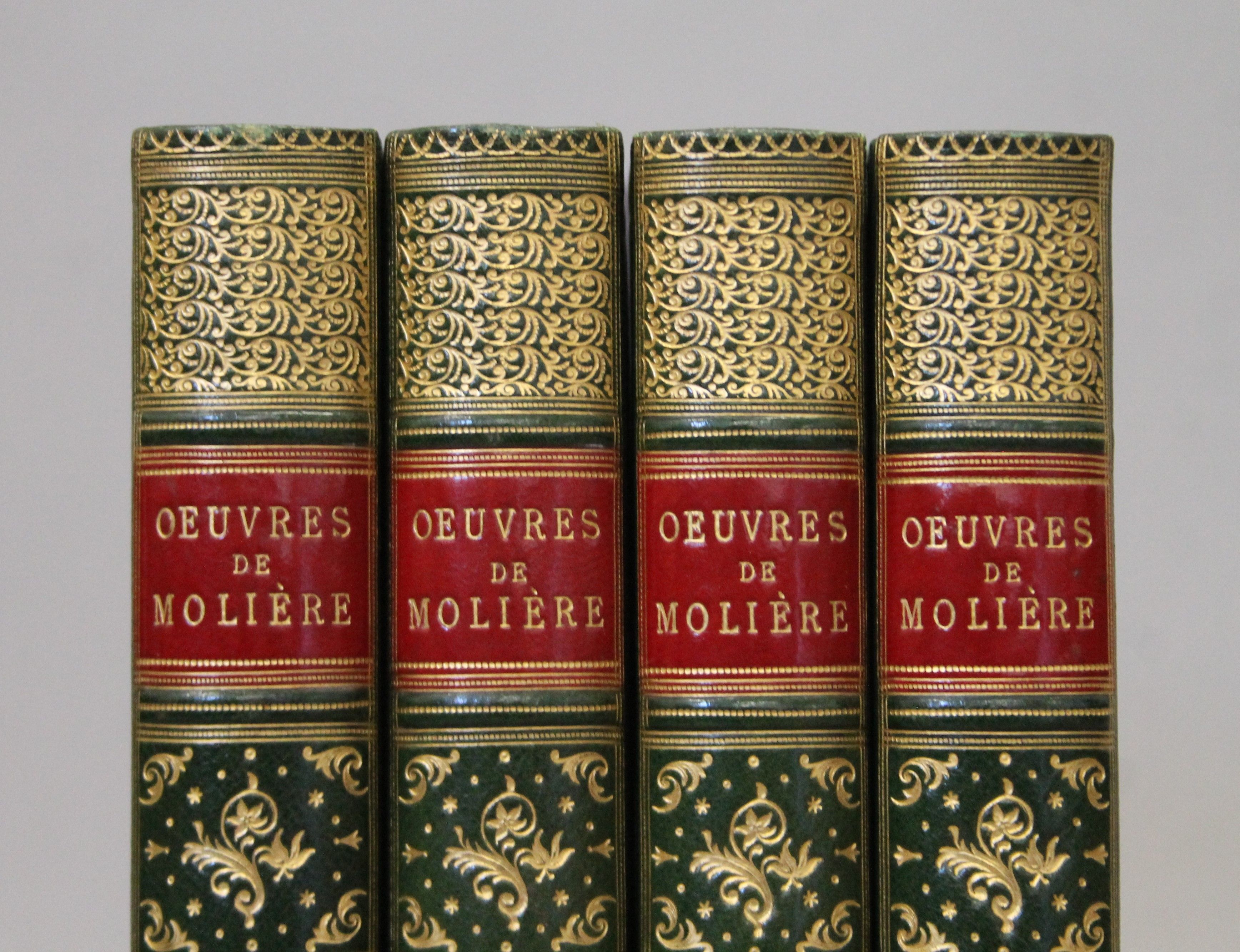 Moliere, Oeuvres Completes de Moliere, 4 vols, finely bound in full green morocco, - Bild 4 aus 56