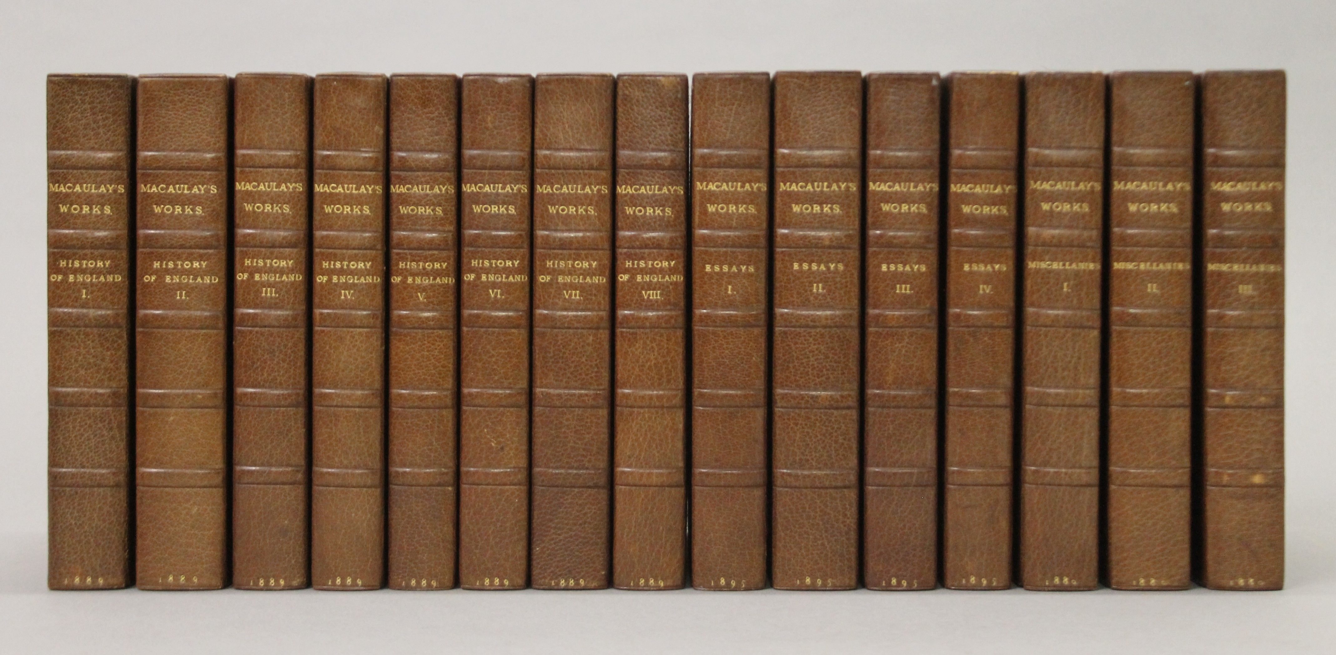 Macaulay (Lord), Works: History of England, Essays, Miscellaneous 16 vols,