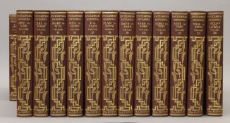 The Encyclopaedia Britannica, fourteenth edition, 24 vols, original morocco back cloth, 1929.