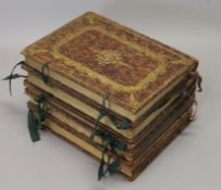 Rashi, The Torah (in Hebrew) 5 volumes, 4to, contemporary speckled calf, decorated in gilt,
