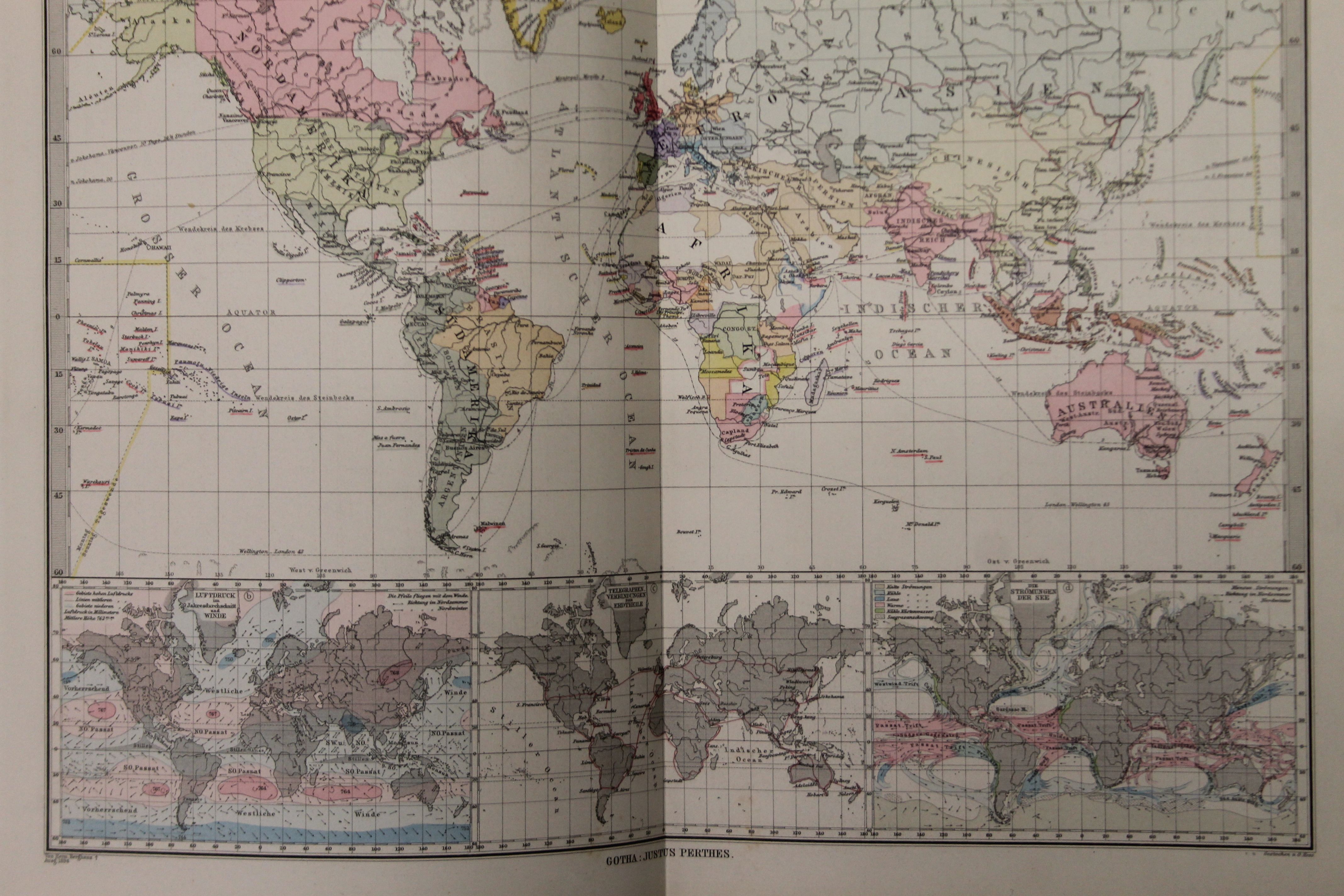 Stieler (Adolf), Hand Atlas, 95 maps, half morocco, worn, 1896; together with Atlas de Venezuela, - Image 7 of 26