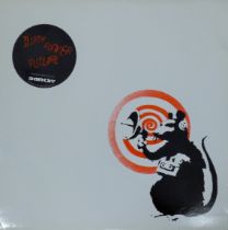 BANKSY (born 1974) British (AR), Radar Rat - Red On White - Dirty Funker album cover,