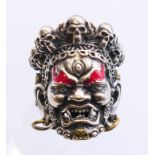 A silver devil ring. Ring size V.