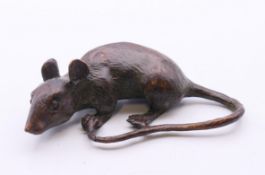 A bronze model of a rat. 8.5 cm long.