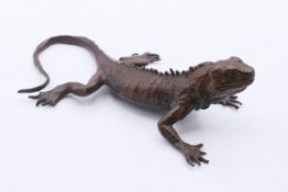 A bronze model of a lizard. 13.5 cm long.