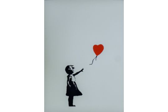 THE WEST COUNTRY PRINCE (Contemporary) British (AR), Girl With Balloon, a print on card, - Image 1 of 3