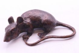 A bronze rat. 8.5 cm long.