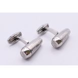 A pair of stamped Audemars Piguet cufflinks in a Penrose of London box. 2.5 cm wide.