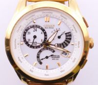 A gentleman's Citizen wristwatch (unboxed) with booklets. 4 cm wide.