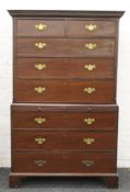 A George III mahogany chest on chest. 120 cm wide and 188 cm high.