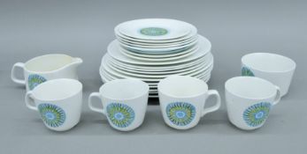 A quantity of 1960's J & G Meakin Aztec pattern pottery. The jug 18 cm long.