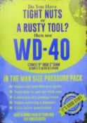 A tin WD 40 sign. 50 x 70 cm.
