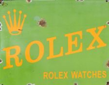 An enamel Rolex sign. 37.5 x 29.5 cm.