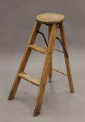 A set of vintage folding steps. 75 cm high.