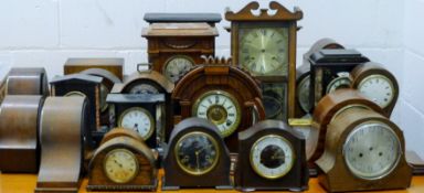 A large quantity of various Victorian and later mantle clocks and carriage clocks. The largest 48.