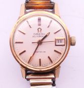 A boxed ladies Omega automatic wristwatch. 2.5 cm wide.