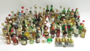 Large collection of spirit and liqueur miniatures inc. Vodka, Martini, Benedictine, Aquavit, Grappa,