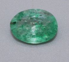 Oval cut emerald, 2.00 carats, I2 clarity, with AGI certificate of Authenticity