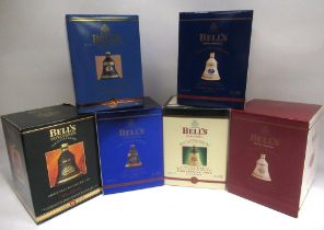 Six Bell's Scotch Whisky ceramic decanters, 70cl, sealed and boxed (6)