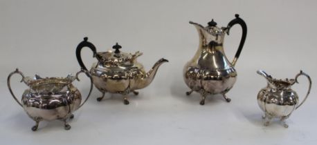Four piece silver plated tea and coffee set