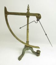 Goodbrand & Co., Ltd., Manchester - early 20th brass tarn scale on painted cast iron tri-form