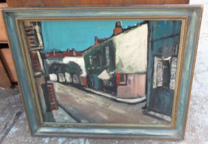 Continental School (Contemporary); Spanish Street Scene, oil on board, indistinctly signed, 47cm x