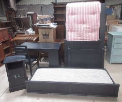 Childs blue finish bed, with trundle bed, desk and chair