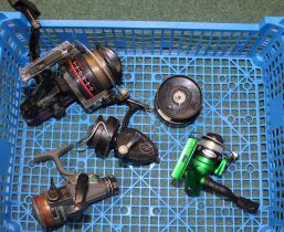 Omni 070 Shakespeare reel and spare spool and tree others