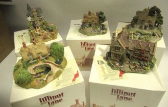 Lilliput Lane models: 'Watermeadows', 'Grantchester Meadows', 'Convent in the Woods', 'Secret