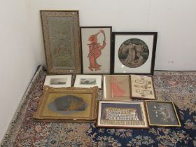 Mixed collection of framed pictures and prints, inc. hand-coloured photogravure by M.Goodman 1910